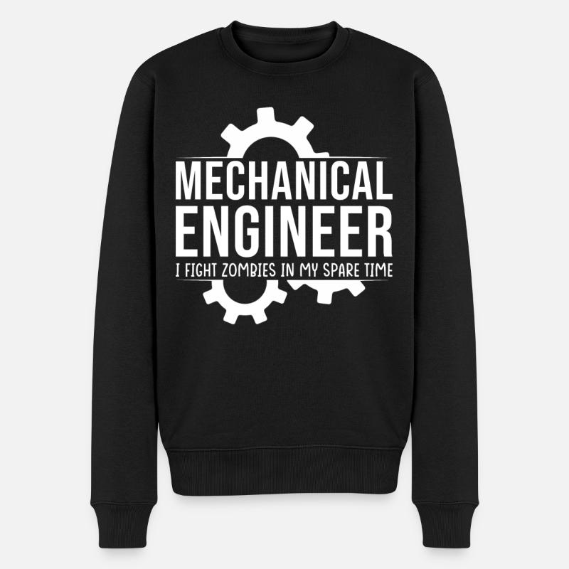 Maschinenbauingenieur Ich Kämpfe Gegen Zombies - Männer Premium Bio Pullover - Schwarz