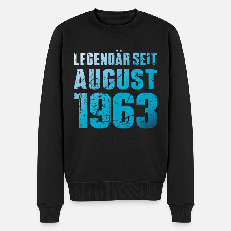 Legendär Seit August 1963 Geburtstag Geschenk - Männer Premium Bio Pullover - Schwarz