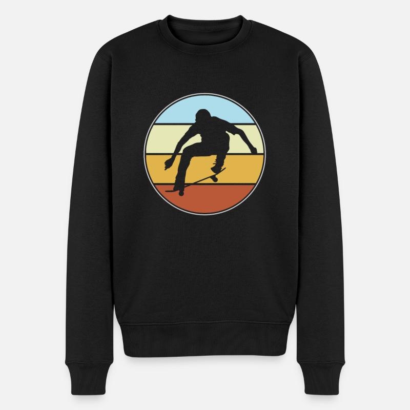 Skating Retro - Männer Premium Bio Pullover - Schwarz