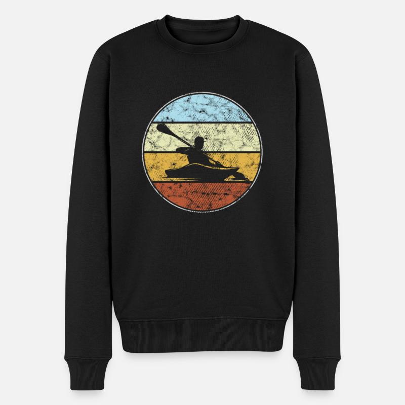 Kanu Retro - Männer Premium Bio Pullover - Schwarz