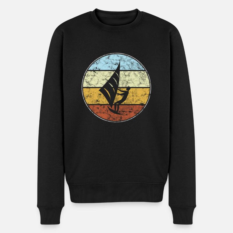 kite surfing retro - Männer Premium Bio Pullover - Schwarz