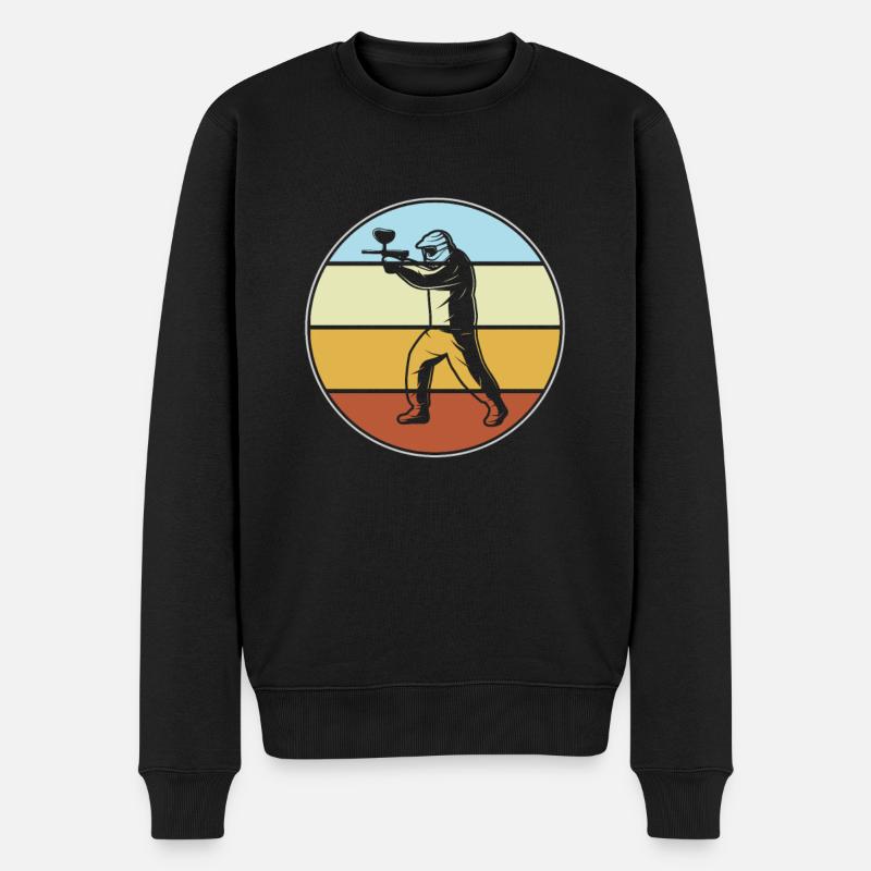 Paintball Retro - Männer Premium Bio Pullover - Schwarz