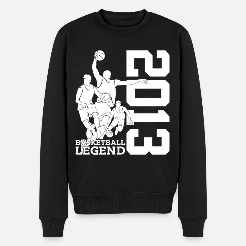 BASKETBALL LEGEND 2013 BASKETBALL 13. GEBURTSTAG - Männer Premium Bio Pullover - Schwarz