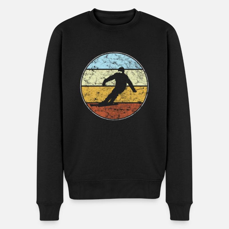 Ski rétro - Pull Premium bio Homme - noir