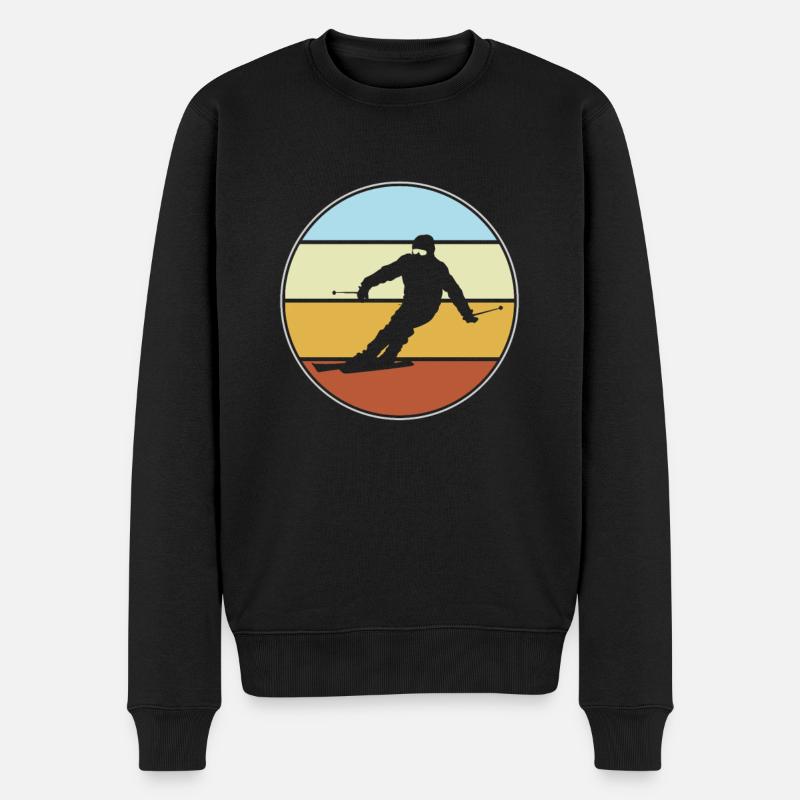 Ski rétro - Pull Premium bio Homme - noir