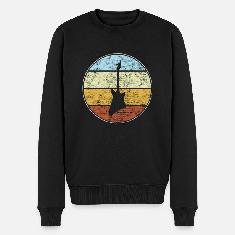 Rock Retro - Männer Premium Bio Pullover - Schwarz
