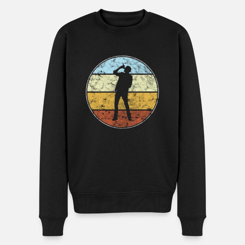 Sänger Retro - Männer Premium Bio Pullover - Schwarz