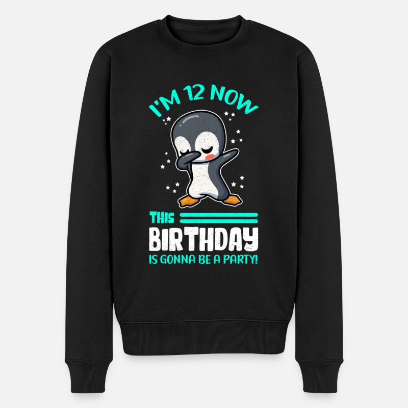12. Geburtstag 12 Jahre Geschenkidee Geschenk - Männer Premium Bio Pullover - Schwarz