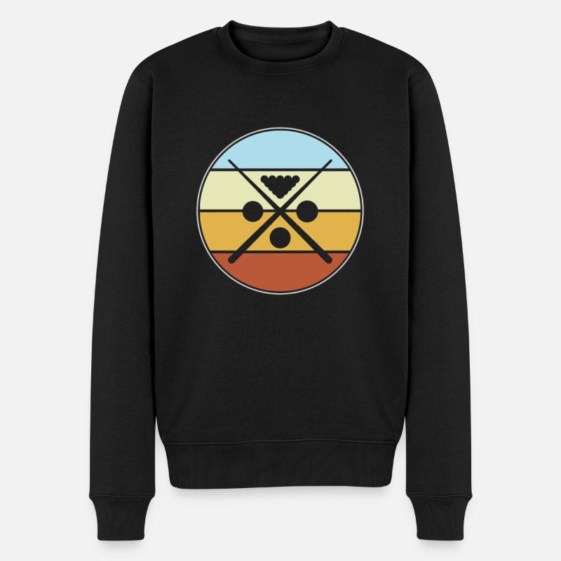 Billiard Retro - Männer Premium Bio Pullover - Schwarz