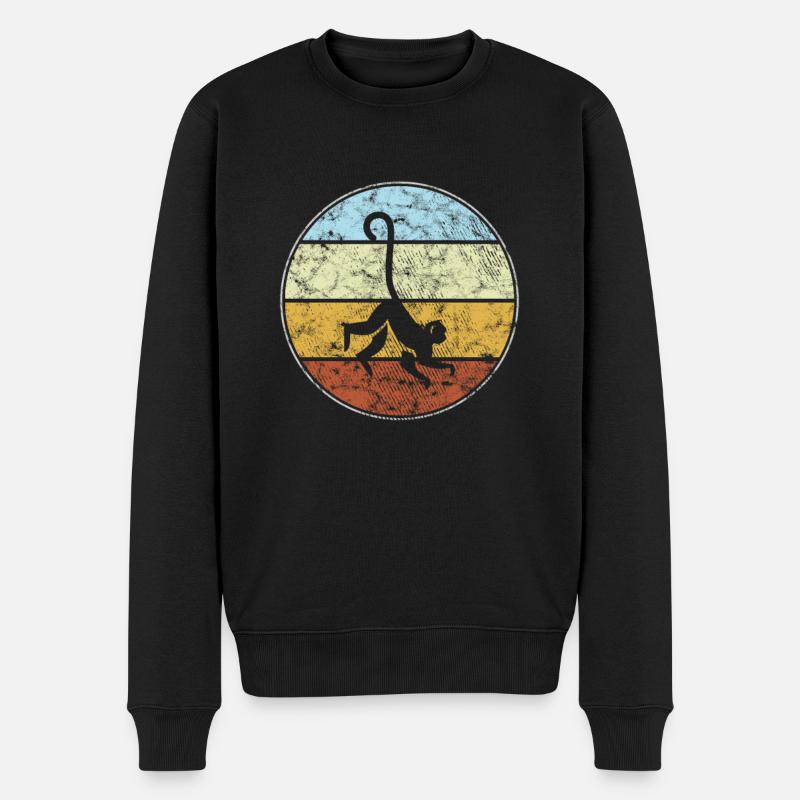 Singe Rétro - Pull Premium bio Homme - noir