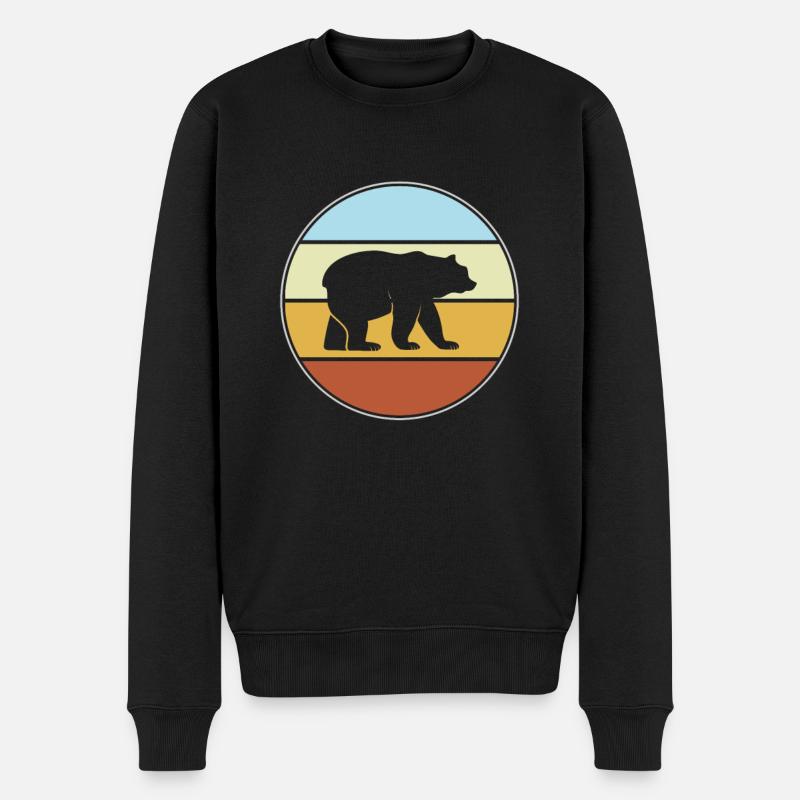 Ours Rétro - Pull Premium bio Homme - noir