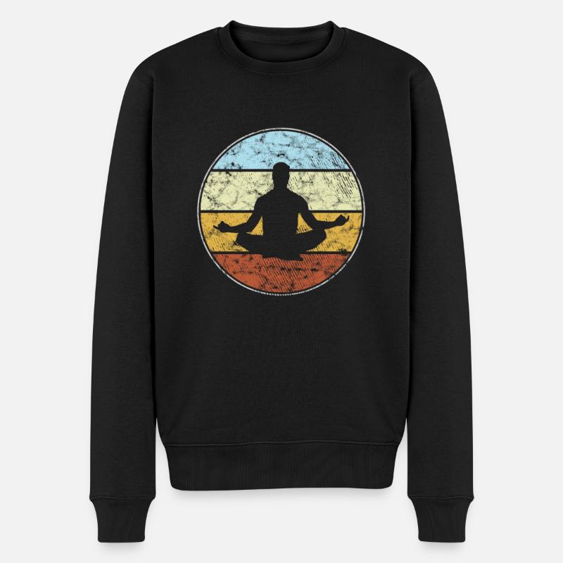 Méditation Rétro - Pull Premium bio Homme - noir