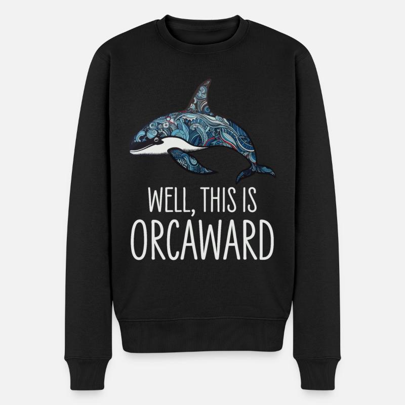 Orca Killerwal Nun, Das Ist Orcaward - Männer Premium Bio Pullover - Schwarz