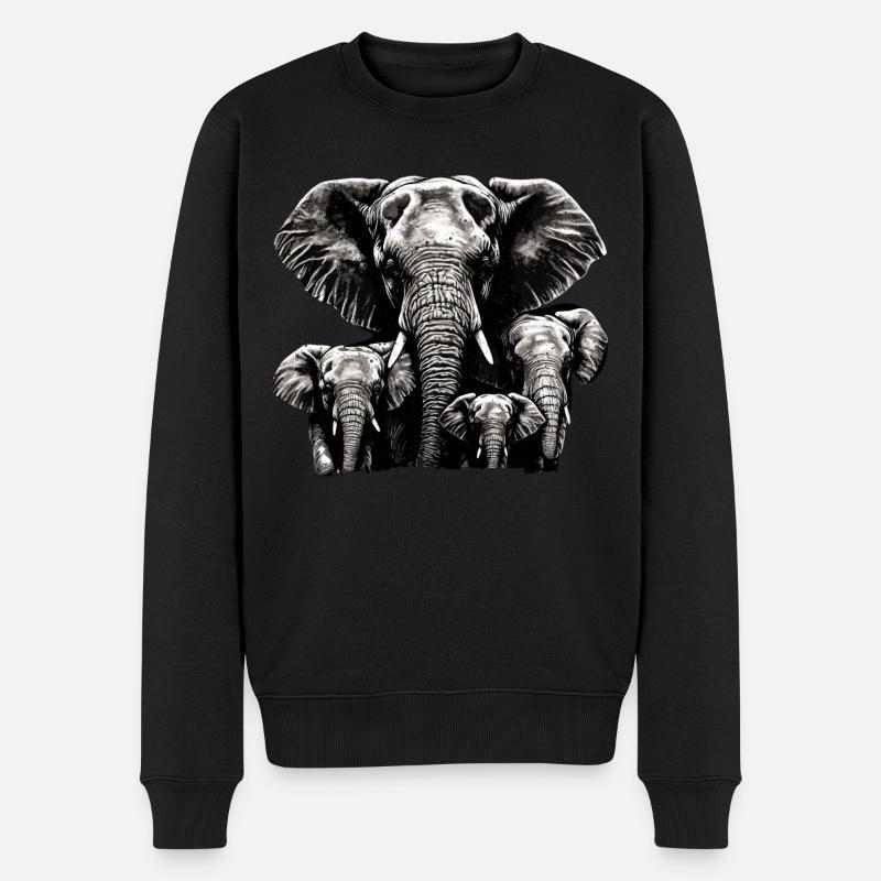 Elephant Daddy 3 enfants - Pull Premium bio Homme - noir