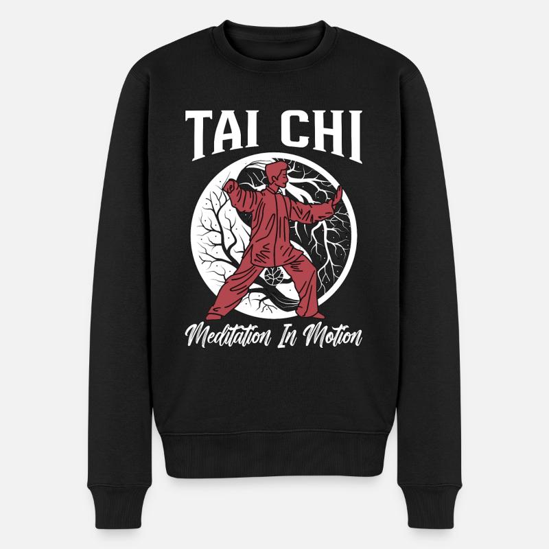 Tai Chi Meditation In Motion Qigong Tai Chi Lover - Männer Premium Bio Pullover - Schwarz