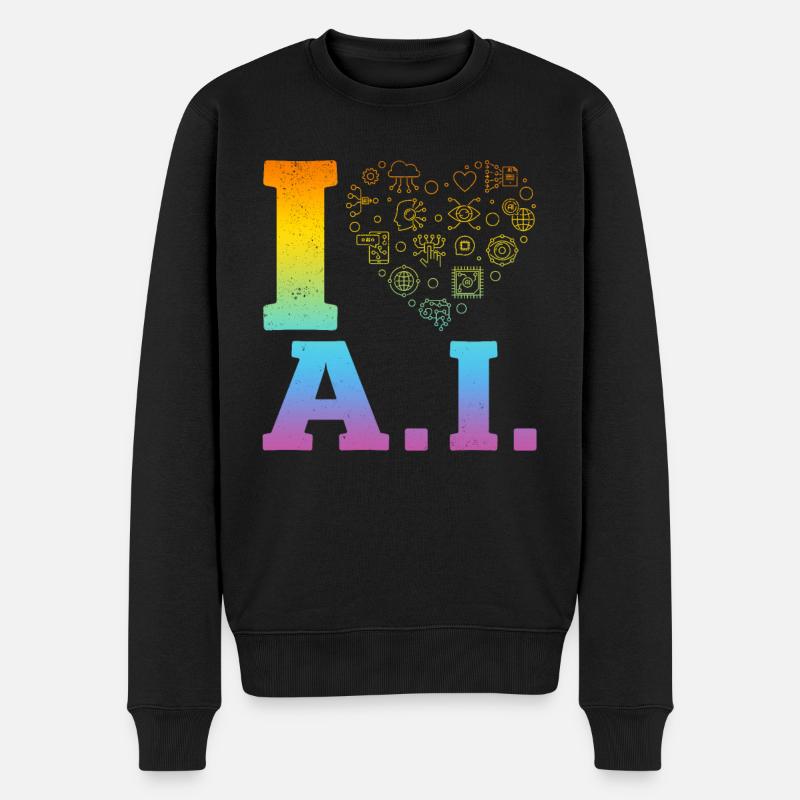 J’aime l’IA - Intelligence artificielle - Pull Premium bio Homme - noir