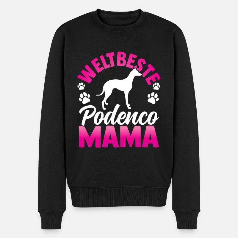 Beste Podenco Mama spanischer Windhund - Männer Premium Bio Pullover - Schwarz