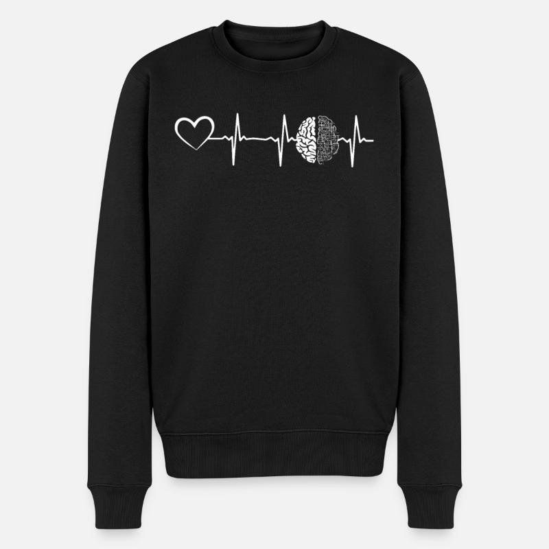 Artificial Intelligence Heartbeat - Männer Premium Bio Pullover - Schwarz