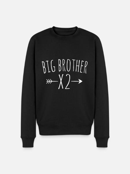 Big Brother X2 Big Bro igen Arrow Søskende Drenge - Økologisk premium-sweatshirt til mænd - sort