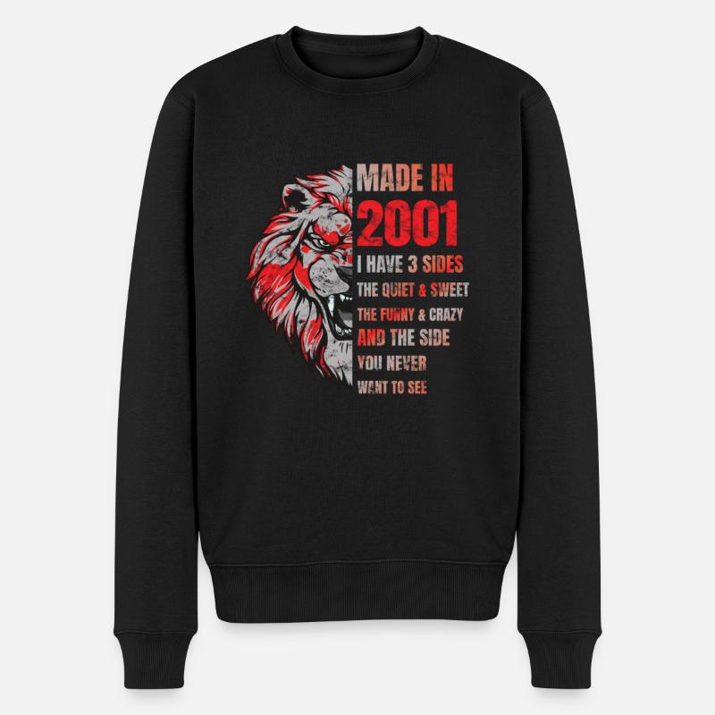 2001 Birthday Lion made in - Pull Premium bio Homme - noir