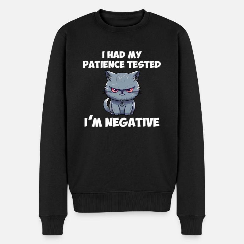 i had my patience tested - Männer Premium Bio Pullover - Schwarz