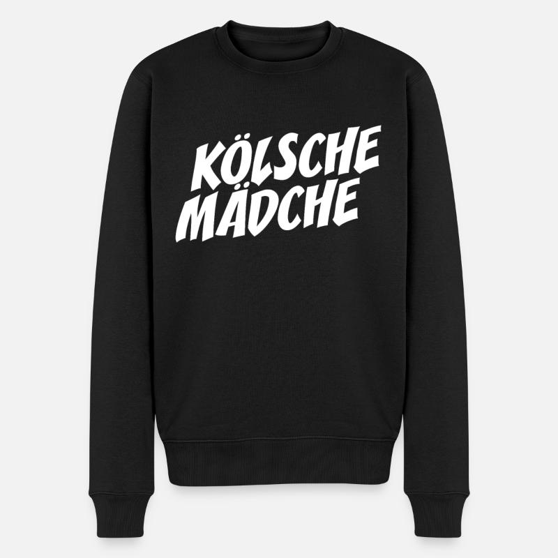 Kölsche Mädche Karneval In Kölle Köln Cologne Girl - Männer Premium Bio Pullover - Schwarz