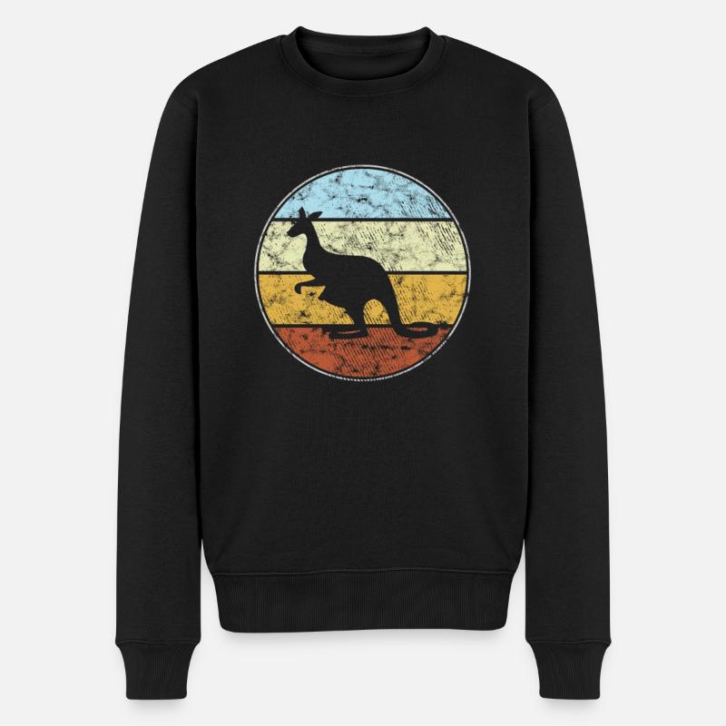 Känguru Retro - Männer Premium Bio Pullover - Schwarz