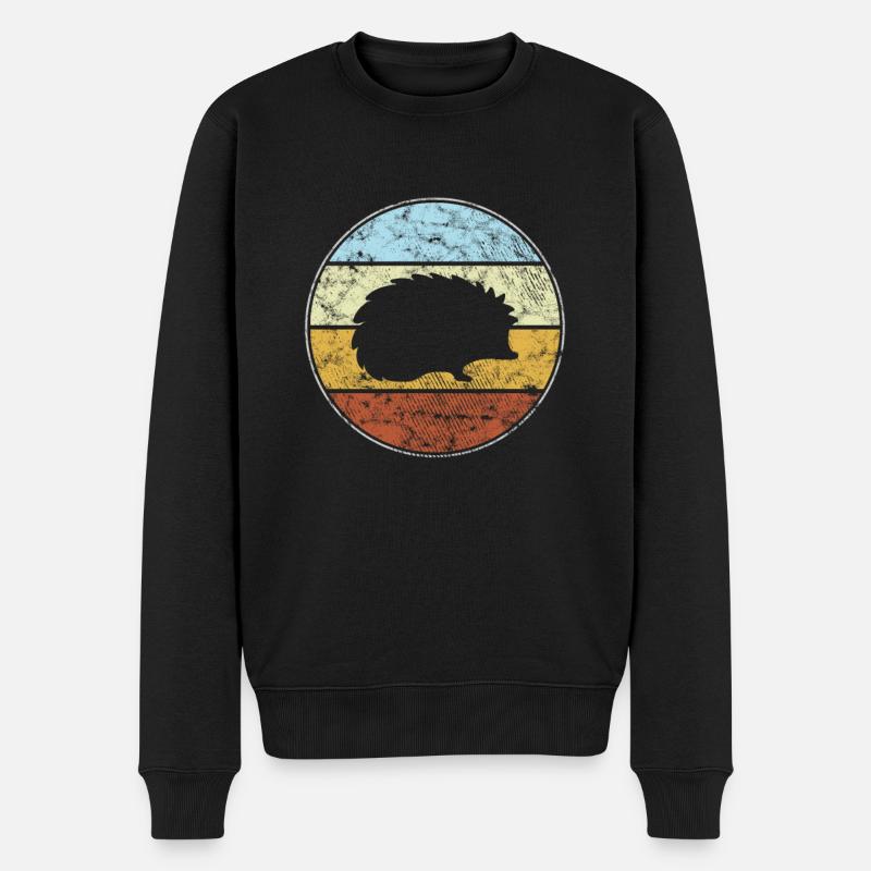 Igel Retro - Männer Premium Bio Pullover - Schwarz