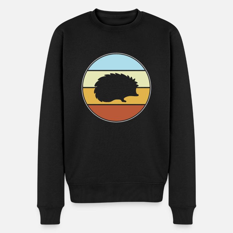Igel Retro - Männer Premium Bio Pullover - Schwarz