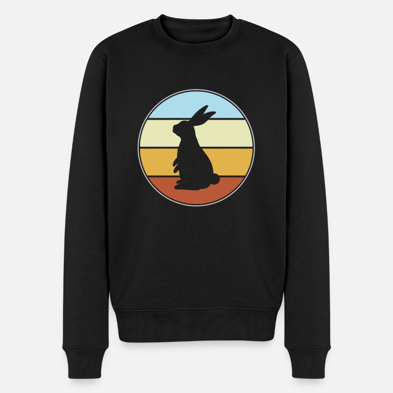 Hase retro - Männer Premium Bio Pullover - Schwarz