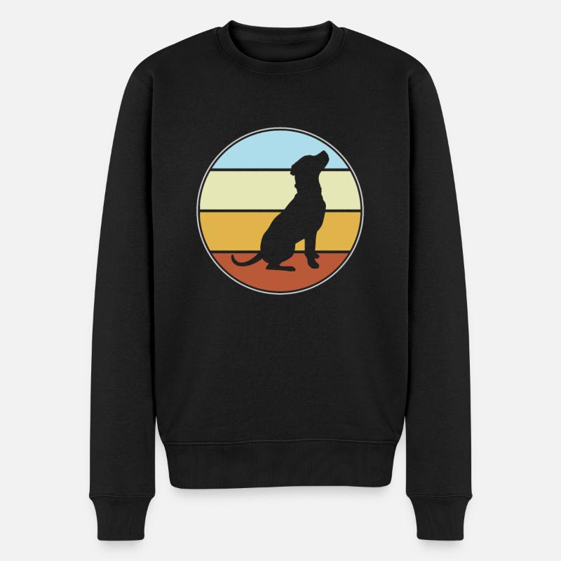 Hund Retro - Männer Premium Bio Pullover - Schwarz