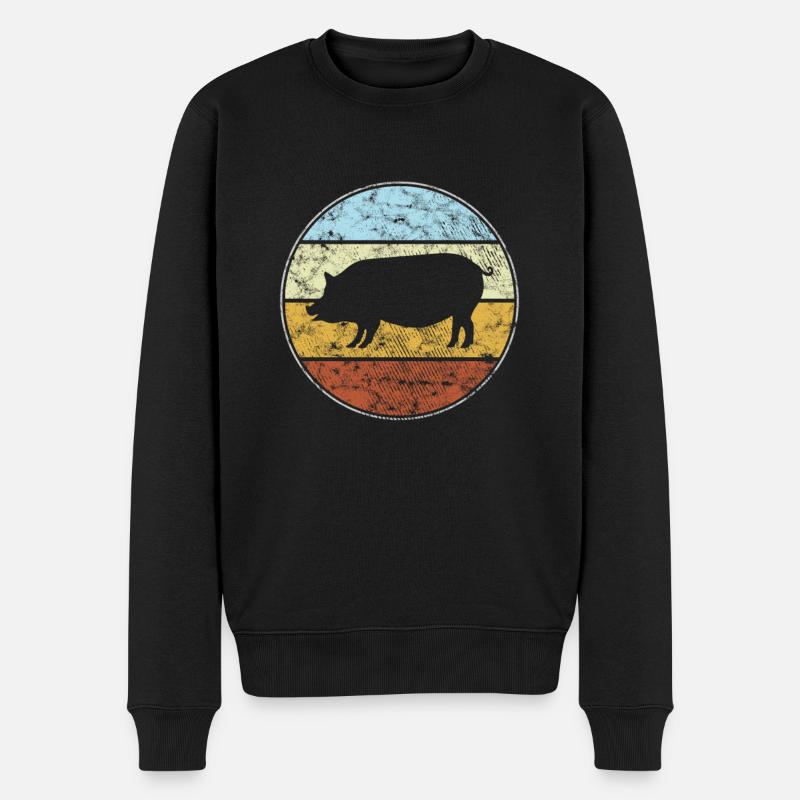 Cochon Rétro - Pull Premium bio Homme - noir