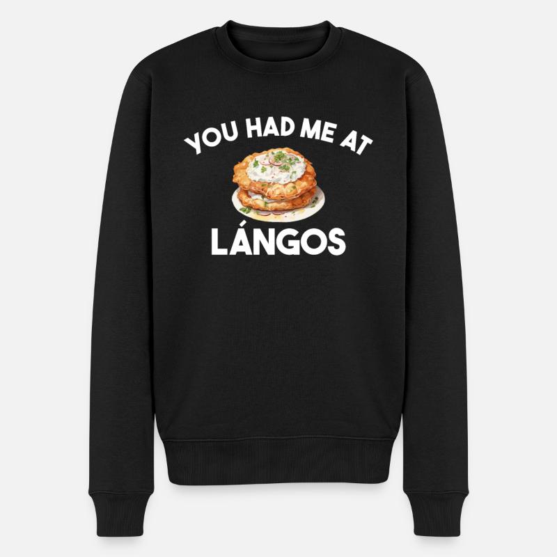 You had me at langos, hungary - Männer Premium Bio Pullover - Schwarz