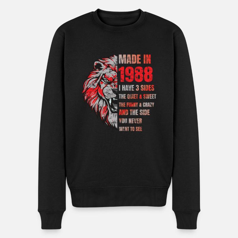 1988 Birthday Lion made in - Pull Premium bio Homme - noir