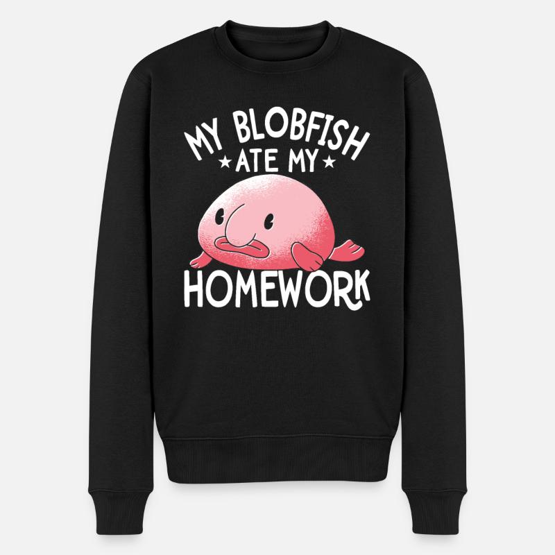 Blobfish Aß Meine Hausaufgaben Blobfishes Besitzer - Männer Premium Bio Pullover - Schwarz