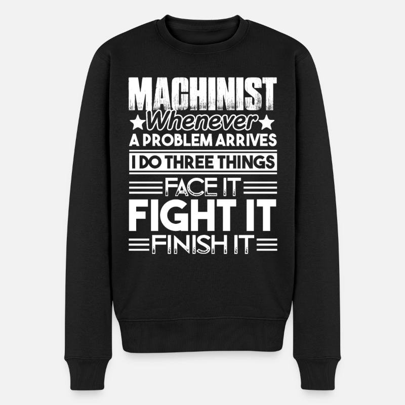Machinist Machinist Solves Problem - Men's Premium Organic Jumper - black