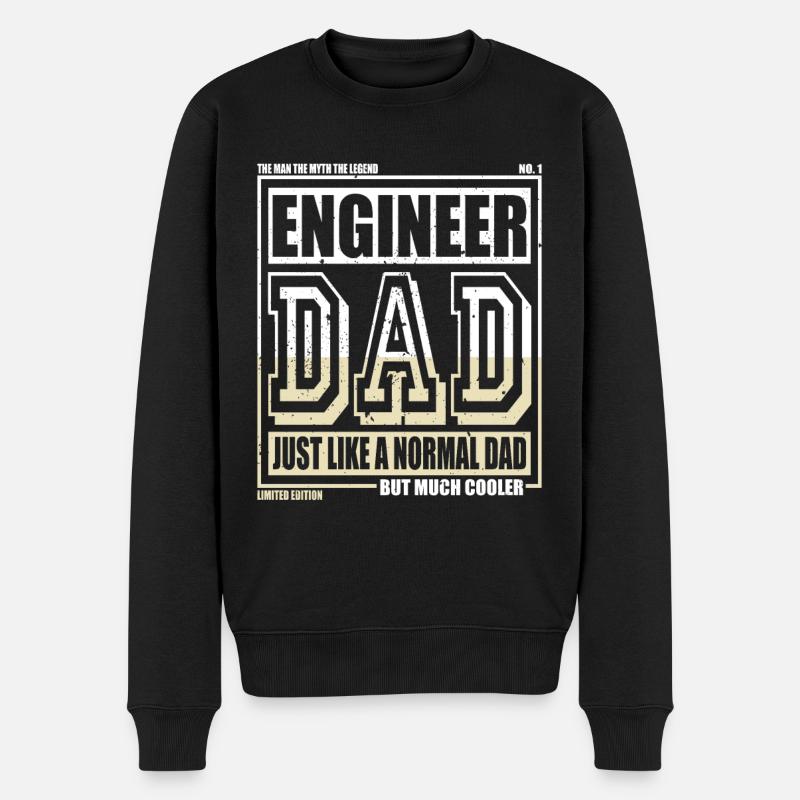 Engineer Daddy Gift - Men's Premium Organic Jumper - black