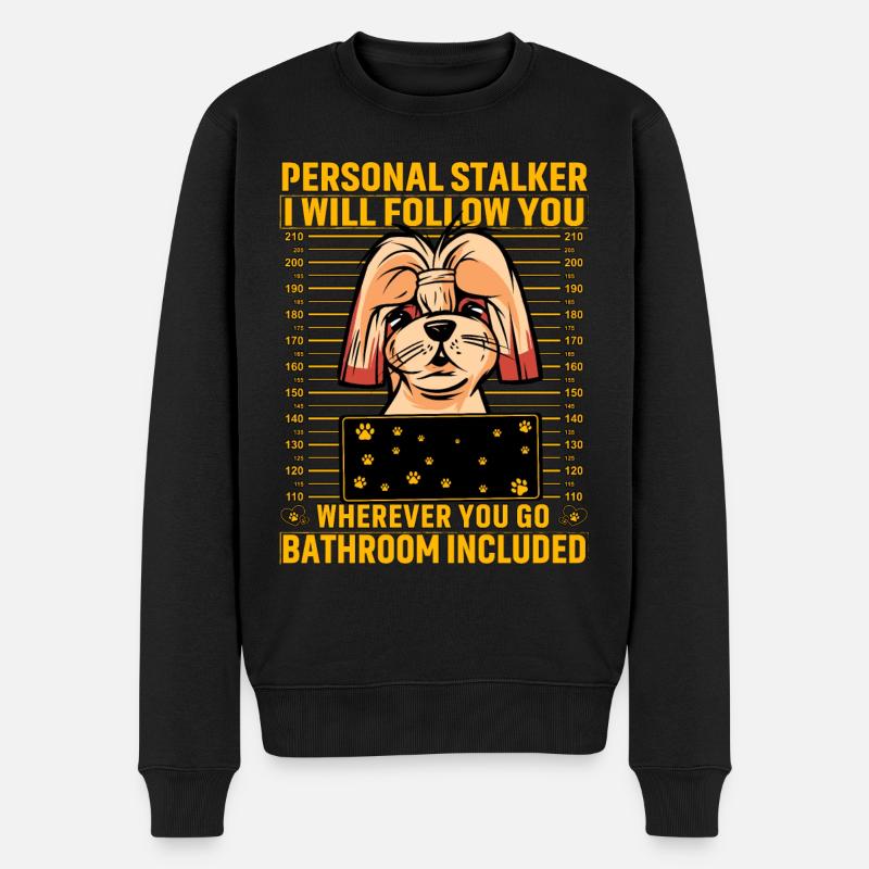 Shih Tzu Stalker - Männer Premium Bio Pullover - Schwarz