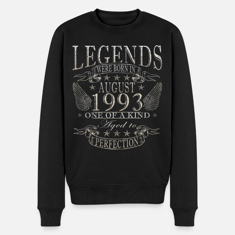 August 1993 Jahrgang Geburtstag Vintage Geschenk - Männer Premium Bio Pullover - Schwarz