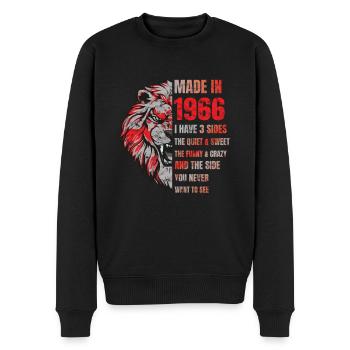 1966 Geburtstag Lion made in - Männer Premium Bio Pullover - Schwarz - Vorne - Nico (187cm)