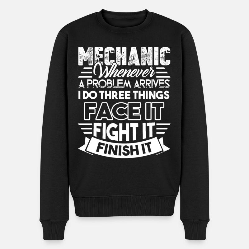 Mechanic Mechanic Solves Problem - Men's Premium Organic Jumper - black