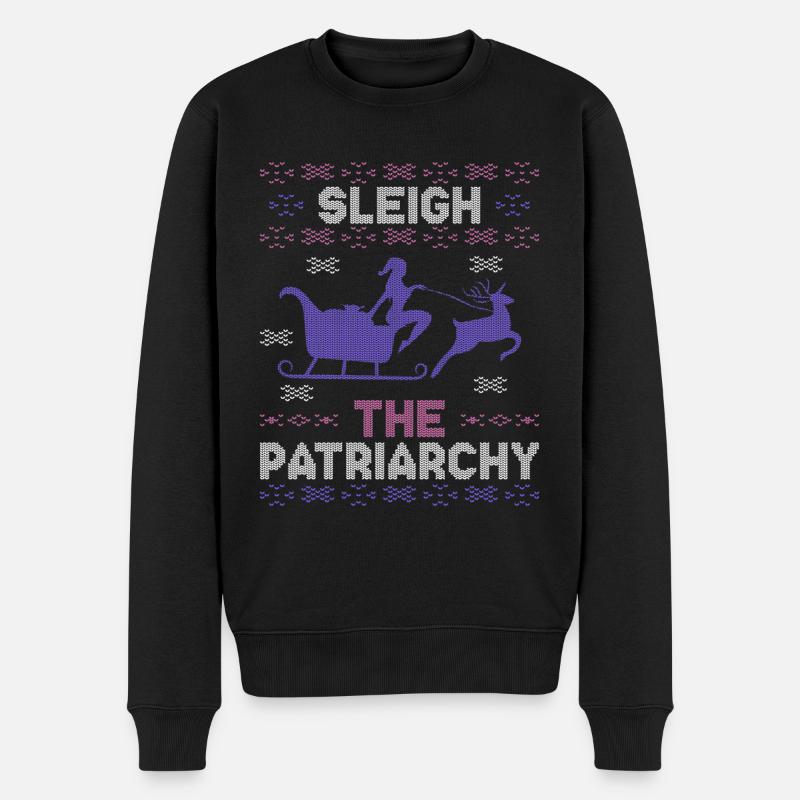 Sleigh The Patriarchy - Männer Premium Bio Pullover - Schwarz