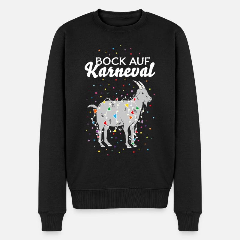 Karneval Fasching Konfetti Fastelovend Geißbock - Männer Premium Bio Pullover - Schwarz