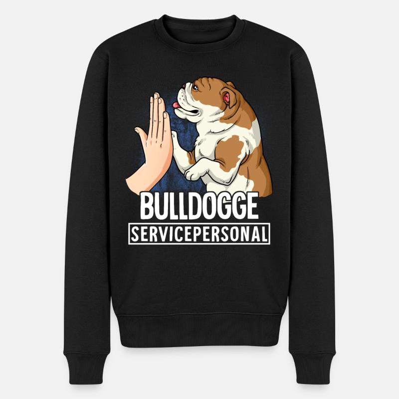 Bulldogge - Männer Premium Bio Pullover - Schwarz