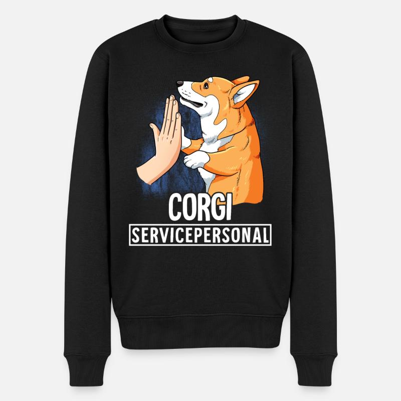 Corgi - Männer Premium Bio Pullover - Schwarz