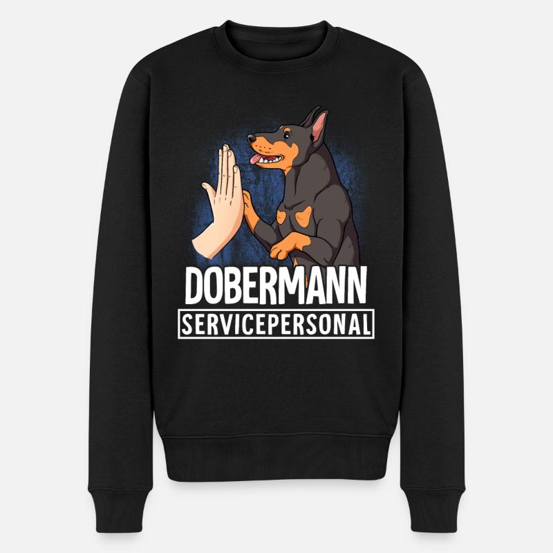 Dobermann - Männer Premium Bio Pullover - Schwarz