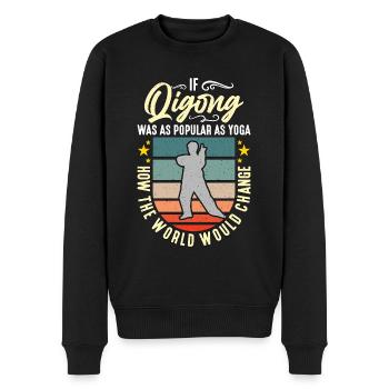 If Qi Gong Was As Popular As Yoga Martial Arts - Männer Premium Bio Pullover - Schwarz - Vorne - Nico (187cm)