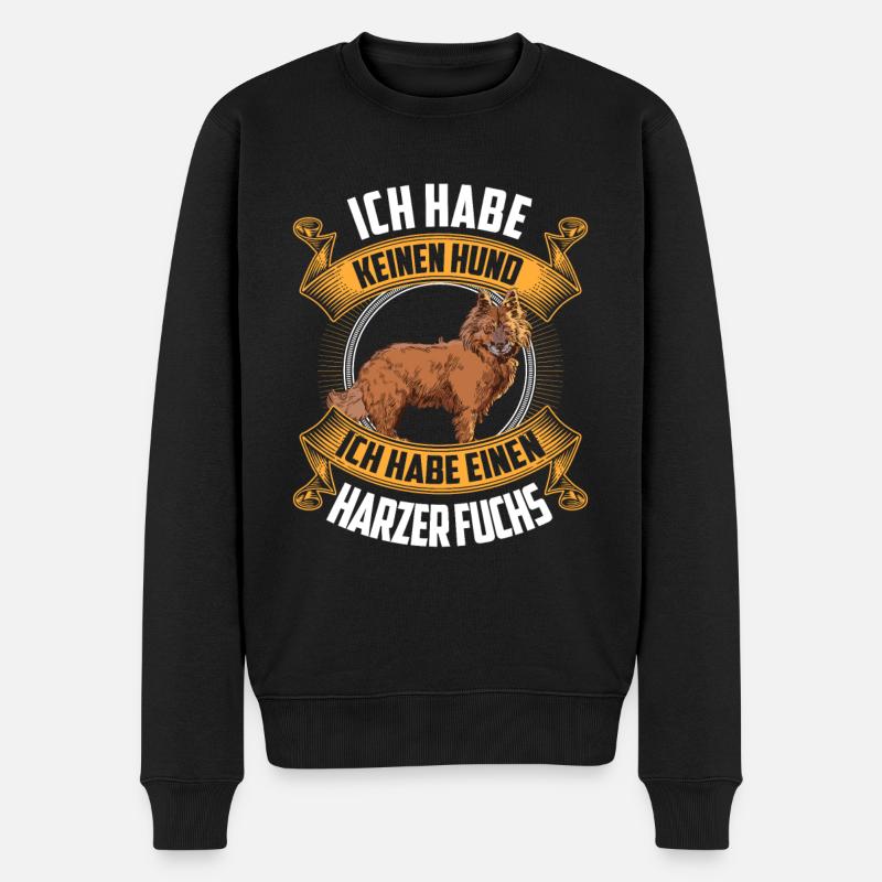 Harzer Fuchs kein Hund altdeutscher Hütefuchs - Männer Premium Bio Pullover - Schwarz
