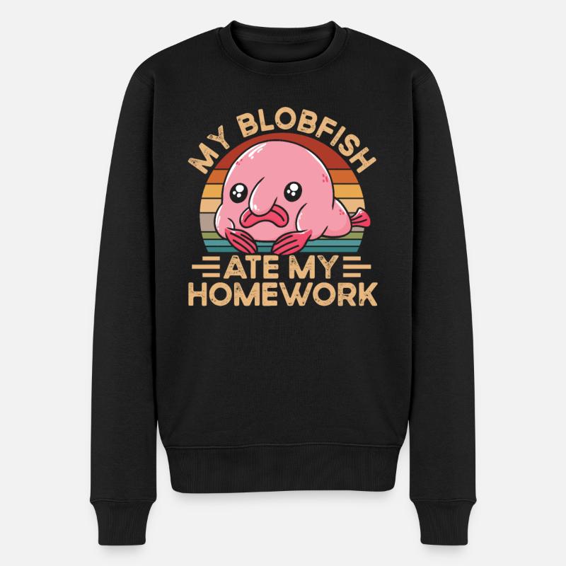Blobfish a mangé mes devoirs - Pull Premium bio Homme - noir