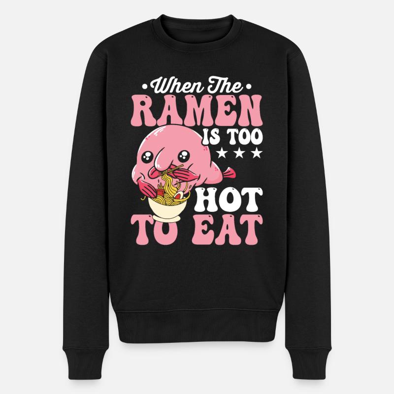 blobfish Ramen zu heiß - Männer Premium Bio Pullover - Schwarz
